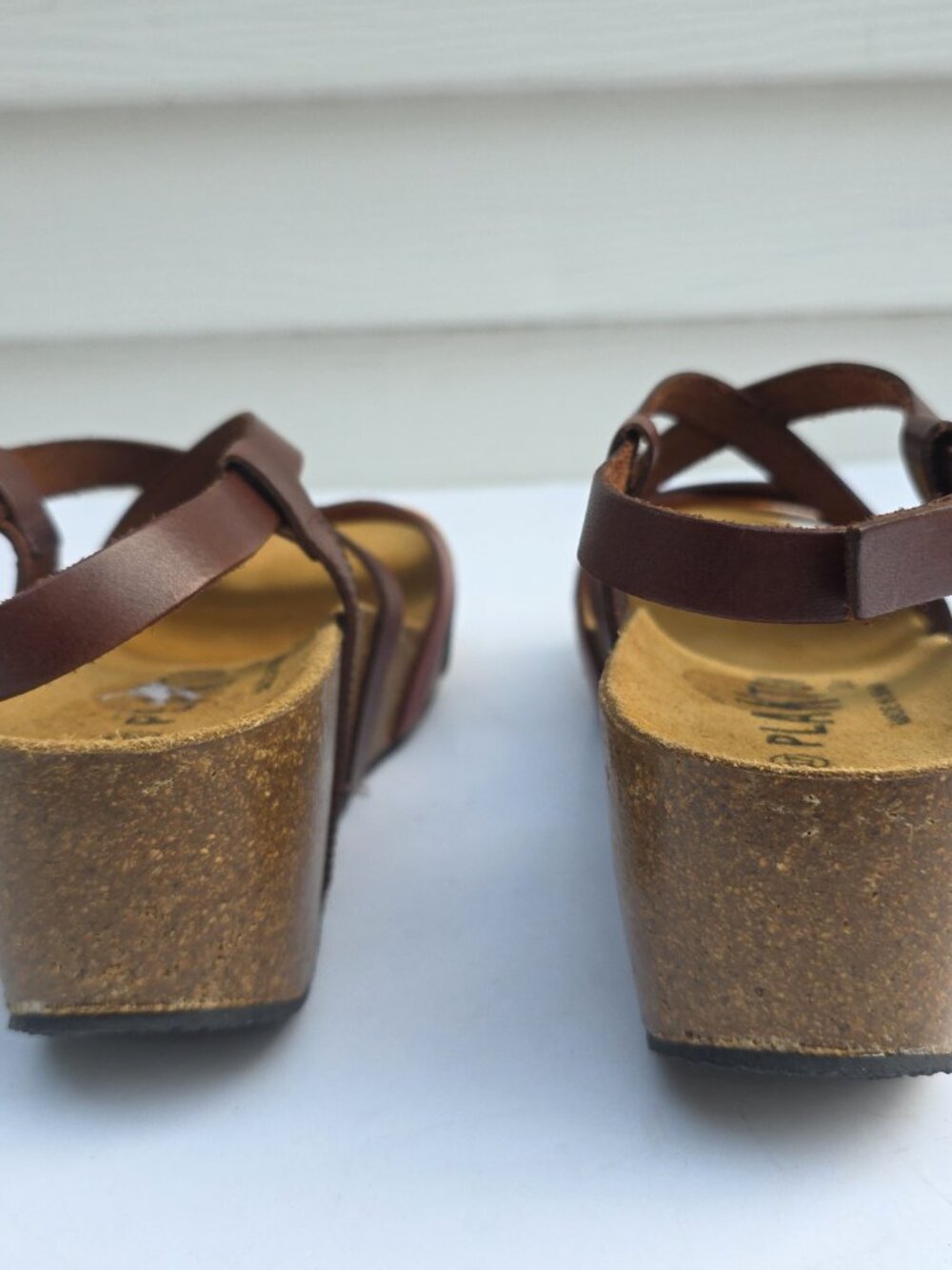 Plakton SO SONG women's wedge sandals in a brown and camel color - Picture 7 of 10